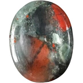 Fire Quartz Oval Thumb Worry Stone - Healing Crystals for Anxiety & Worry Relief, Calming, Meditation, Reiki with Gemstone Info Card & Premium Bag - Reiki Enhanced