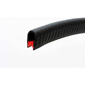 Edge Trim Black Large U Height - 21/32" U Height x 3/64" - 5/32". Grip Range (25 FEET)