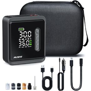 Tire Inflator Portable Air Compressor, 150PSI Cordless Air Pump for Car Tires, 3X Faster Battery & 12V DC Dual Power Electric Bike Pump with Pressure Gauge, Auto Air Pump for Car Bicycle Ball and More