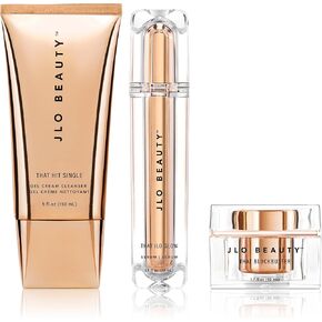 JLO BEAUTY That JLo Starter Kit | Includes Serum, Cleanser, and Cream, Gently Tightens, Clears, Brightens, and Hydrates for Smooth, Radiant Skin