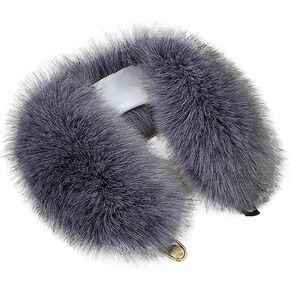 Faux Fur Collar Women's Neck Warmer Scarf Wrap Plush Muffler Collar Trim Warm Scarf Neck Hood for Women Winter Coat