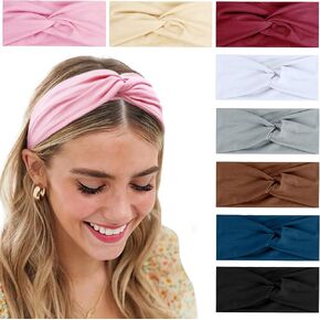 Tobeffect Headbands for Women Non Slip for Short Hair. Yoga Workout Running Sport Elastic Hair Bands for Women's Hair Twist Turban Hair Wrap for Girls