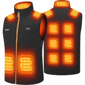 Heated Vest for Men,11 Heating Zone Warm Lightweight Heated Jacket Electric Heated Motorcycle Vest No Include Battery