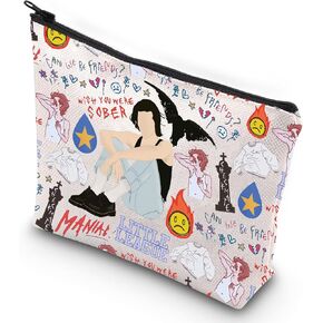 G2TUP Singer Album Cosmetic Makeup Bag Gray Music Fans Gift Singer Album Lyrics Zipper Pouch Bag Singer Concert Tour Merch (Wish You Were)
