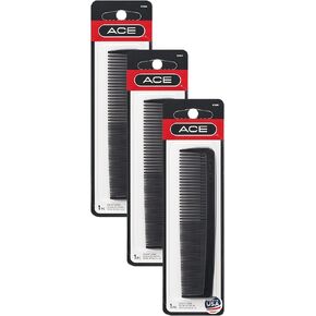 ACE Hair Comb, 5-Inch Fine Tooth Pocket Comb, Black