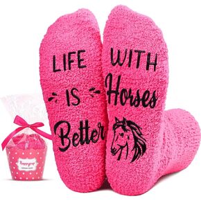 HAPPYPOP Horse Gifts Ideas for Women - Horse Socks Women Equestrian Socks Teen Girls Horse Riding Socks