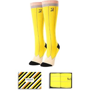 Crazy Socks Silly Socks for Women Girl, Funny Teacher Socks, Crazy Wacky Pencil Gifts for Women Teen Girls, Back to School Gifts