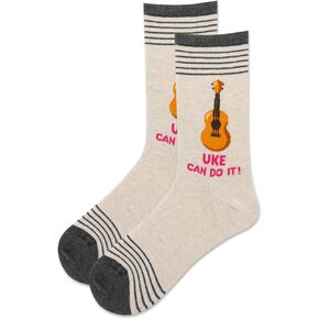Hot Sox Womens Uke Can Do It Crew Socks