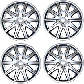 TuningPros WSC3-029S15 طقم 4 قطع من النوع الإضافي (منبثق) 15 بوصة غطاء عجلة Hubcap باللون الفضي المعدني in Saudi Arabia