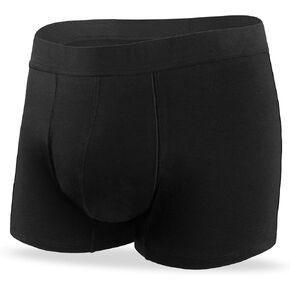 Washable Incontinence Boxer Briefs Leak Proof 2.3 oz Absorbency Bladder Leak Underwear for Men 1 Pack (Black, 2XL)