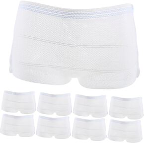 10Pc Washable Underwear Fabric Adult Briefs Breathable Diaper Covers Hospital Stay Underwear pañales para adultos Mens Cotton Non-Woven Fabric White Elderly aldult Women's Pants