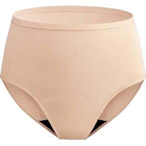 Incontinence Underwear for Women Absorbency Washable Leak Proof Panties Bladder Protection Postpartum High Waist 1 Pack (Beige, 2XL)