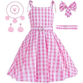 GZ-LAOPAITOU Pink Princess Dress for Girls Movie Cosplay Costume Outfits Kids Halloween Party Princess Dress Up Clothes