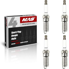 MAS Set of 4 Iridium Spark Plugs 6509 Compatible with Ford Fiesta Focus Edge Explorer Taurus Allure Enclave 3.5L V8 3.0L 3.6L V6 Replacement for XP5263 LTR6IX-11