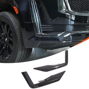Car Front Bumper Bottom Corner Trim Compatible with Cadillac Escalade 2021 2022 2023,ABS Material Anti Scratch Front Bumper Side Grille Cover Trim Accessories (Black)
