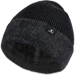 Ocatoma Beanie for Men Women Soft Knitted Cuffed Hat with Warm Lining Winter Ski Hat Unisex Beanie Gifts for Men Women