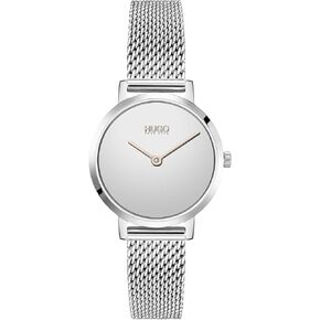 HUGO #Cherish Women's Quartz Stainless Steel Mesh Bracelet Casual Watch, Silver, 12
