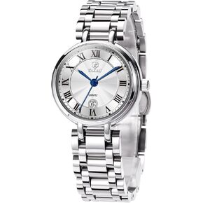 Womens Watch Casual Fashion Silver Waterproof Watches for Women Easy Read Analog Quartz Stainless Steel Ladies Watches with Date