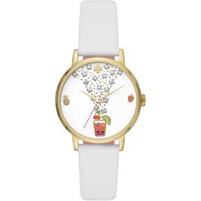 Kate Spade New York Women's Metro White Leather Band Watch