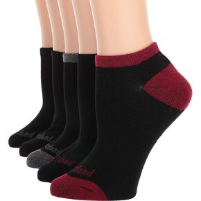 Timberland 5-Pair Pack Blocked Heathered No Show Black One Size