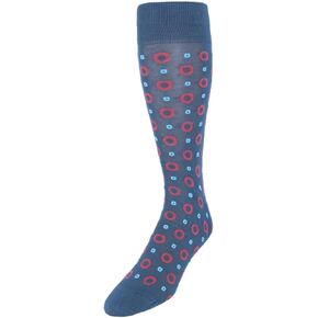 Trafalgar Men's Redondo Circular Patterned Mid-Calf Mercerized Cotton Socks