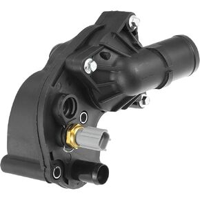 Engine Coolant Thermostat Housing Assembly No.2L2Z8592BA/2L2Z8575AA/2L2Z8592AA - Car Water Outlet Assembly - for Mercury Mountaineer 2002-2010 Plastic Black - 1 Pc