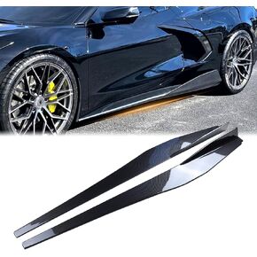 Side Skirts Fit for 2020-2025 Chevy Corvette C8 Stingray & Z51 Side Skirt Extension Lip Panels Splitter Spoiler Diffuser Wing Body Kit Air Dam Corvette C8 Accessories (Glossy Black)