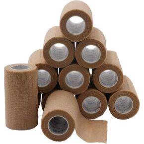 Self Adherent Cohesive Wrap Bandages 12 Count 4" x 5 Yards, Self Adhesive Non Woven Bandage Rolls（Skin Color） in Kuwait