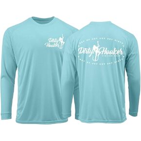 Dirty Hooker Long Sleeve Fishing Shirt for Men - Uv Protection Long Sleeve Shirt Men - Dry Fit Long Sleeve Swim Shirt for Men