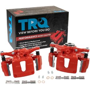 TRQ Rear Performance Brake Caliper Set Red Compatible with 2015-2018 Ford F-150