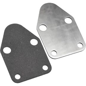Chrome Fuel Pump Block Off Plate with Gasket for SBC 283 327 305 350 383 400 Engine, Made from Heavy Gauge Steel, Then Chromed