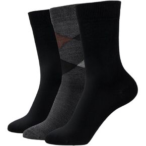 +MD Men's Soft Dress Socks Size 10-13, 3 Pairs Classic Business Crew Calf Socks for Men, Lightweight Breathable Comfort