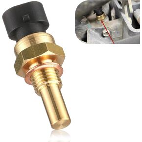 1 PC Automotive Engine Coolant Temperature Sensor, Contact Sensitive Surface Smooth Sensor with Gasket, Replacement OEM Number 15404280 12191170 60811520 12608814 Accessory, for Delphi (Gold)