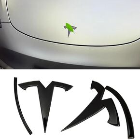 YHCDSEA Metal Badge Replacement Sticker fit for Model 3 Front Back Trunk Replace Emblem Stickers Accessories (Matt Black)
