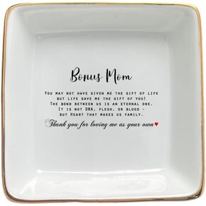 Ceramic Floral Ring Dish, All That I Am I Owe To You, Mother Of The Bride Gifts, Wedding Gifts For Mom, Birthday Gifts For Mom From Daughter (Bonus Mom)