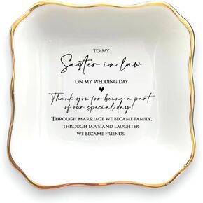 To My Sister In Law Gift Ring Dish, Jewelry Dish, Thank You Gift, Bridesmaids Gift, Sister Gifts, Bestie Gift, Friend Gifts, Friendship Gifts, Sister In Law Gift, Wedding Day Gift, Maid of Honor Gift