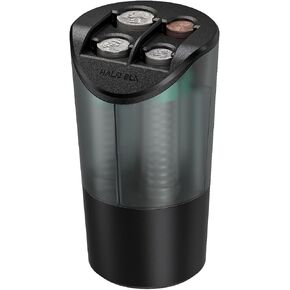 HALOBLK Large Capacity Coin Holder for Car Change Holder Organizer, Compatible with Most Car & Trucks, Black