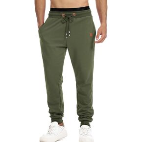 Surenow Men's Athletic Sweatpants Active Workout Jogger Pants for Men with Pockets Tapered Drawstring Gym Running Track Pants