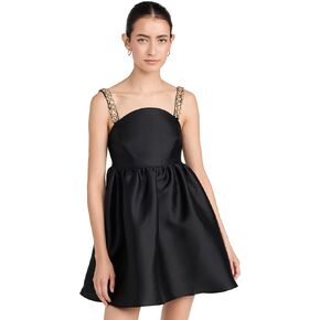 Self Portrait Women's Black Taffeta Embellished Mini Dress in Kuwait