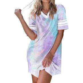 Ekouaer Womens Nightgown Short Sleeve Sleepshirt