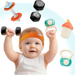 iPlay, iLearn Baby Rattle Teether Toy, Infant Gym Rattles Set for 3-6 Month, Newborn Teething Shake Spin Rattle, Carseat Stroller Toy Babies 6-12 First Shower Gift 4 5 8 9 10 18 Month Toddler Boy Girl