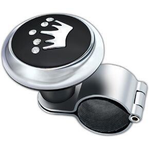 Pack-1 Steering Wheel Spinner Knobs, 360° Free Rotation Steering Wheel Booster Ball, Metal Bearings Non-Slip Adjustable Steering Wheel Accessories Universal for Most Cars (Silver & Red)