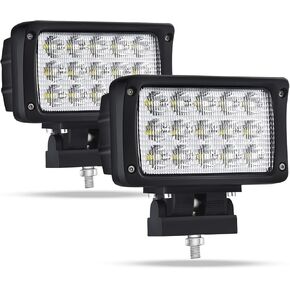2Pcs 45W LED Light Pods 4x6 Inch Flood White Offroad LED Driving Lights for Off Road 4x4 Pickup Truck Tractor ATV UTV