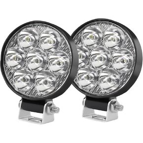 LED Round Light Bar 2 Pcs,Work Light Round Flood,Off Road Lights Led Lights for Trucks, Off Road Vehicles, ATV、UTV、 4WD、Jeep、 Boat etc (orbicular)