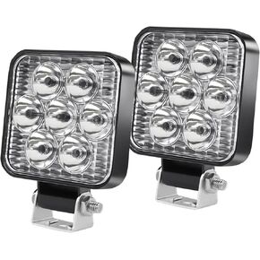 شريط إضاءة دائري LED قطعتين، ضوء عمل مستدير، مصابيح للطرق الوعرة، مصابيح LED للشاحنات، مركبات الطرق الوعرة، ATV، UTV، 4WD، جيب، قارب وما إلى ذلك (دوري)