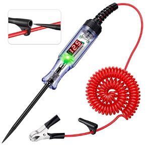 Test Light Automotive 3-120V LED Digital Circuit Tester with Voltage Display, Auto Light Tester with Voltmeter & Dual Color Indicator, Electric Voltage Test Pen w/Probe for Car RV Fuse Checker
