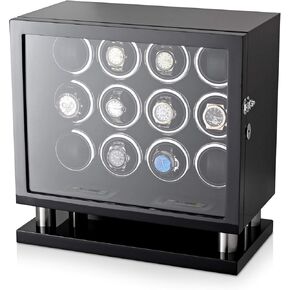 12 Watch Winder for Automatic Watches with LED Light and LCD Touchscreen Control