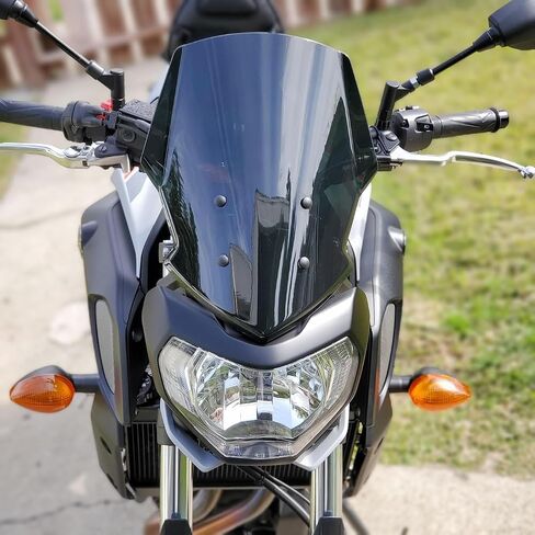 منحرف الزجاج الأمامي للدراجات النارية لـ Yamaha MT07 FZ07 MT FZ 07 2018 2019 2020 واقي شاشة الرياح الأمامية مع دعامة تثبيت، دخان داكن in Saudi Arabia