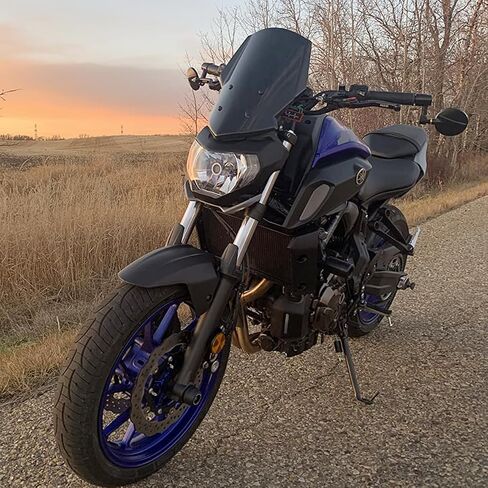 منحرف الزجاج الأمامي للدراجات النارية لـ Yamaha MT07 FZ07 MT FZ 07 2018 2019 2020 واقي شاشة الرياح الأمامية مع دعامة تثبيت، دخان داكن in Saudi Arabia