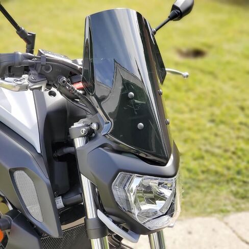 منحرف الزجاج الأمامي للدراجات النارية لـ Yamaha MT07 FZ07 MT FZ 07 2018 2019 2020 واقي شاشة الرياح الأمامية مع دعامة تثبيت، دخان داكن in Saudi Arabia